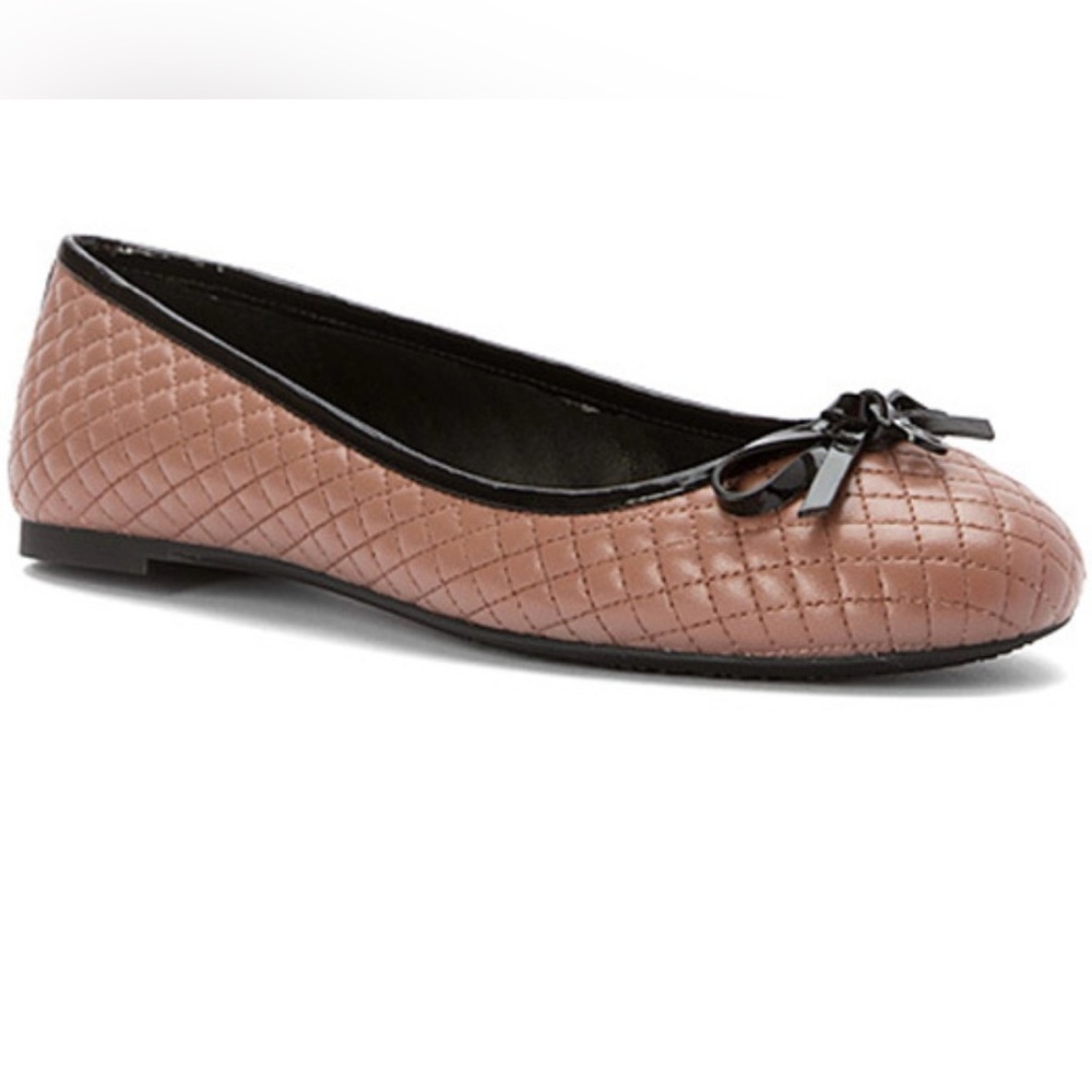 MK Quilted Brown Ballet Flats